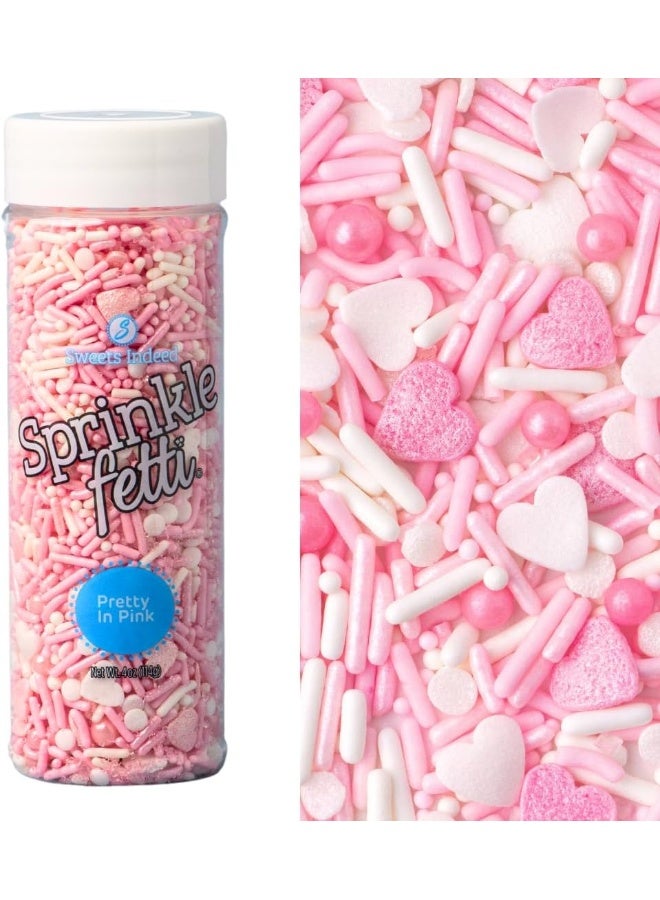 Sweets Indeed Sprinkles Heart Edible Mix Perfect for Cake Decorations Baking Ice Cream Cookies Cupcake Topper 4 ounces - Image 1